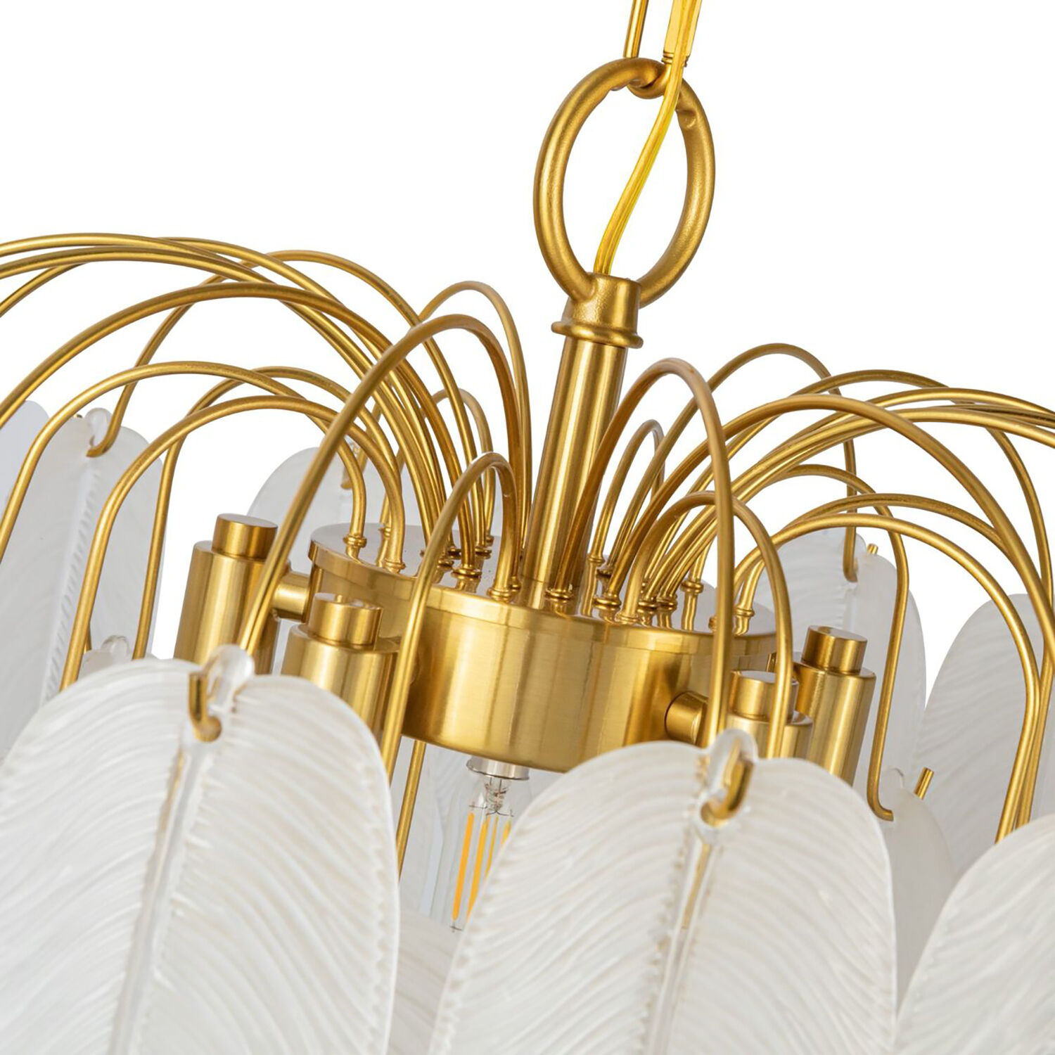 Alessia 4 Light 16.5 inch Brushed Brass and White Chandelier Ceiling Light