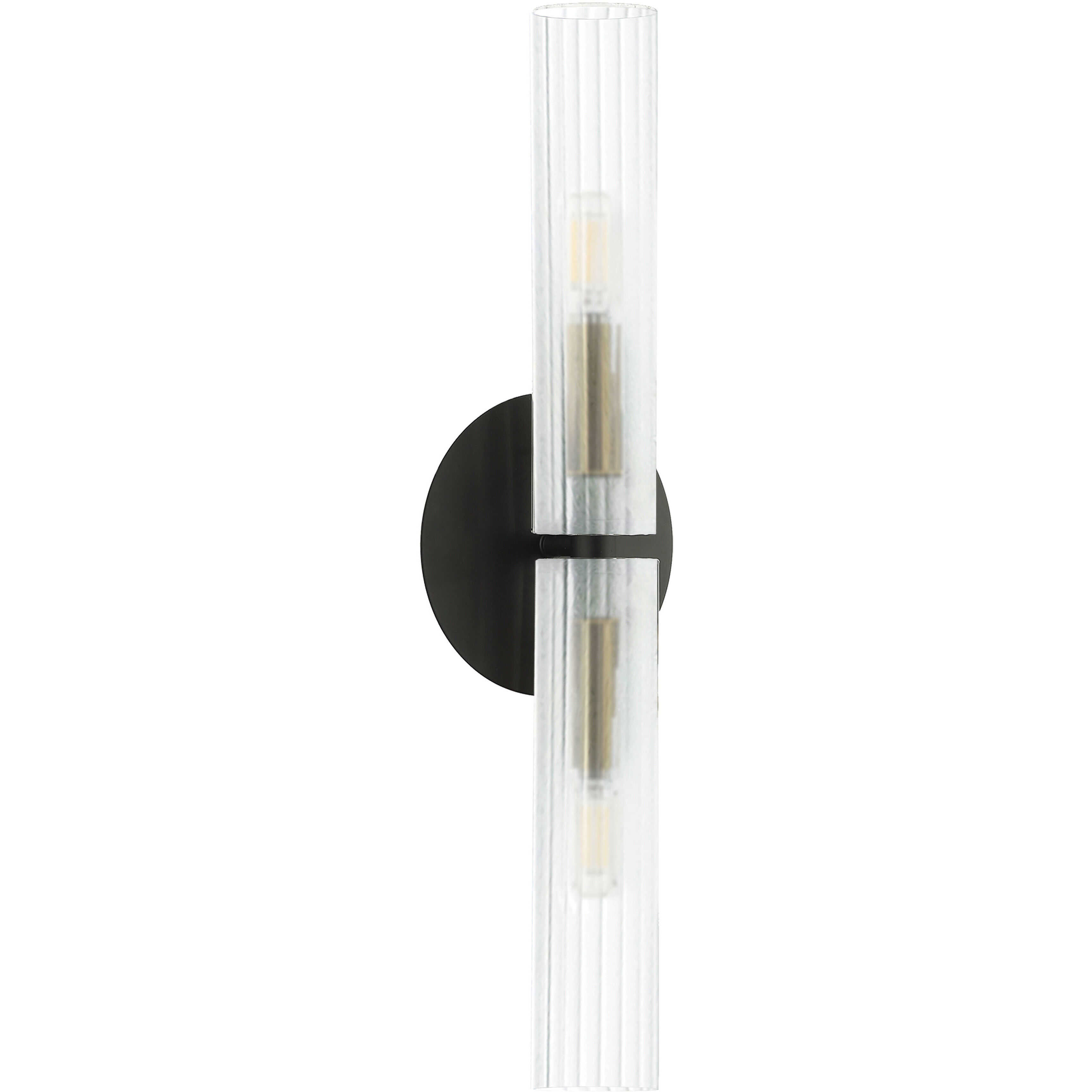Wand 2 Light 4 inch Matte Black and Aged Brass Wall Sconce Wall Light