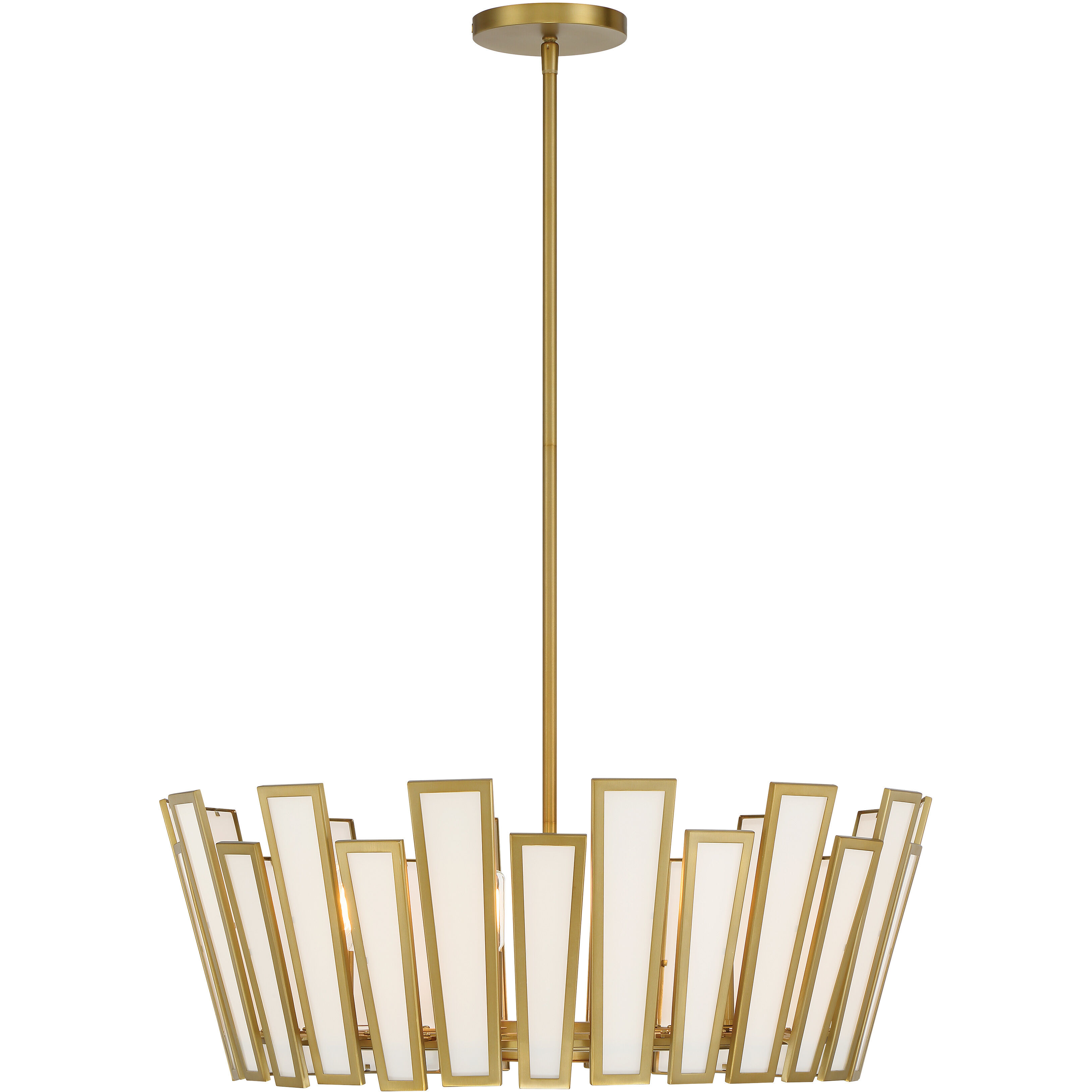 Ricochet 5 Light 24 inch Soft Brass Pendant Ceiling Light