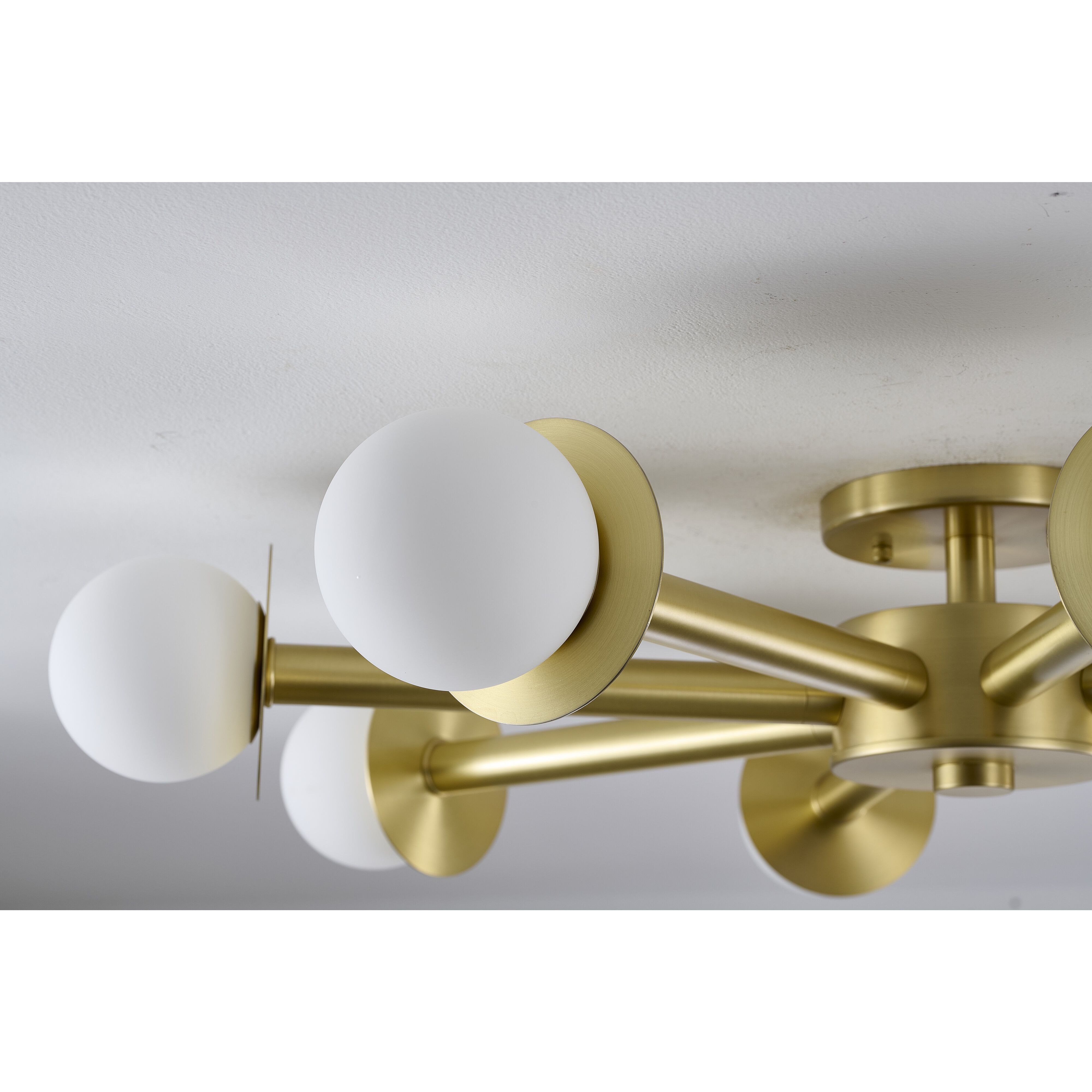 Canada 8 Light 36 inch Satin Brass Flush Mount Ceiling Light