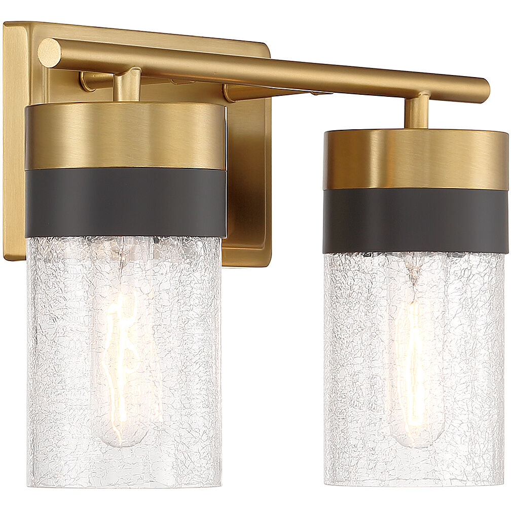 Brickell 2 Light 14 inch Warm Brass Bathroom Vanity Light Wall Light