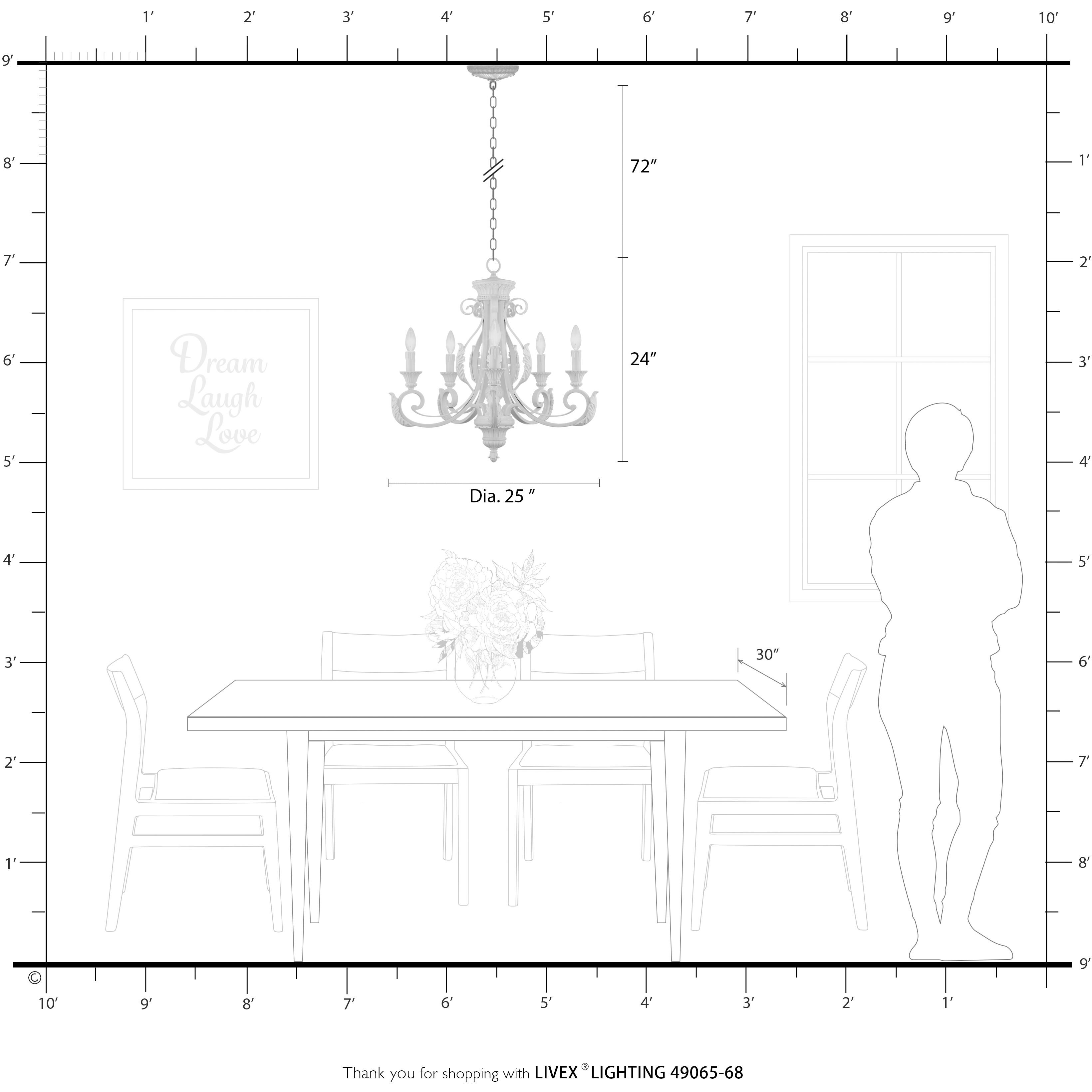 Valencia 5 Light 25 inch Shiny Black Chandelier Ceiling Light