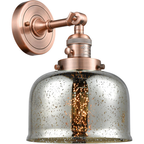 Franklin Restoration Large Bell LED 8 inch Antique Copper Sconce Wall Light, Franklin Restoration