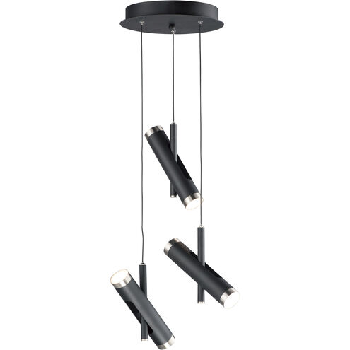 Ambit LED 14 inch Black/Satin Nickel Multi-Light Pendant Ceiling Light