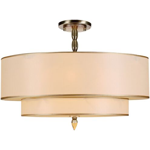Luxo 5 Light 26 inch Antique Brass Semi Flush Ceiling Light