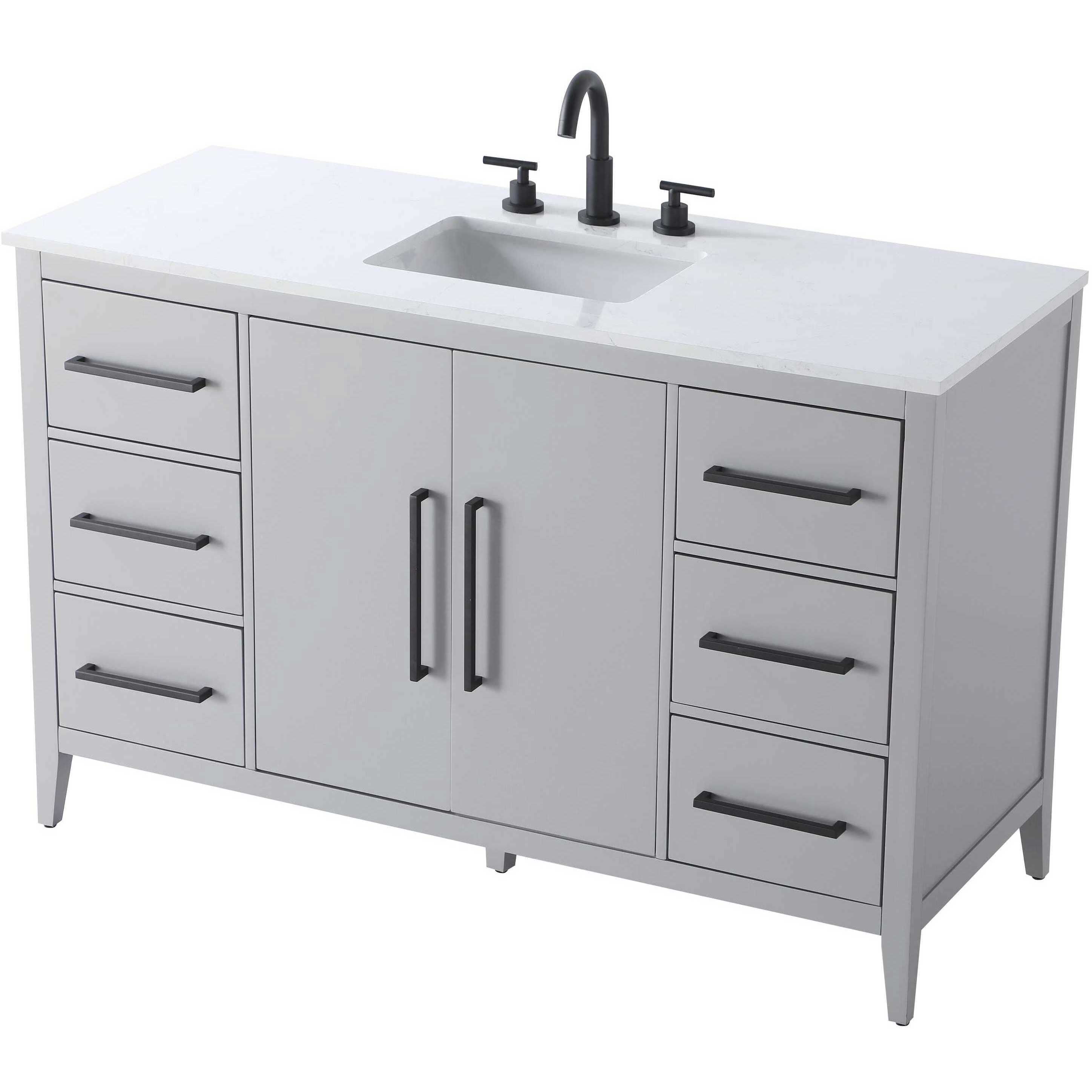Millie 54 X 35 inch Grey Bathroom Vanity Cabinet