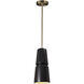 Radiance Collection LED 6 inch Carbon Matte Black with Polished Chrome Pendant Ceiling Light