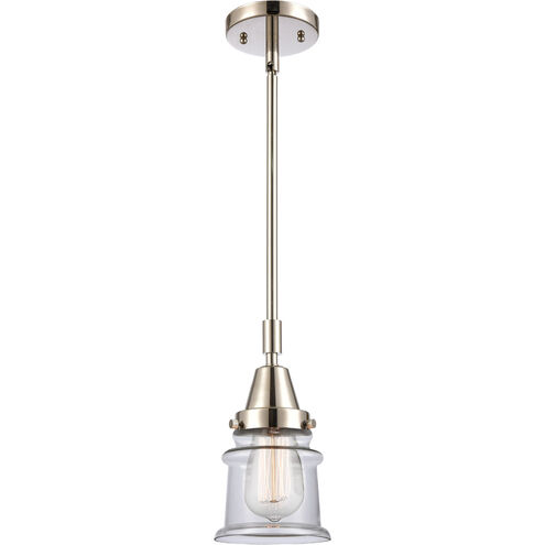 Franklin Restoration Small Canton LED 7 inch Polished Nickel Mini Pendant Ceiling Light in Clear Glass