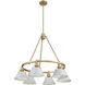 Yep Orwell 29 inch 60.00 watt Brushed Champagne Brass Chandelier Ceiling Light in Dusky Blue