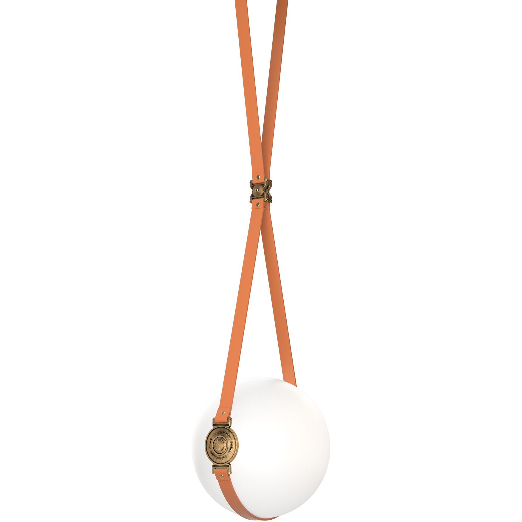 Derby LED 10.9 inch Black and Antique Brass Pendant Ceiling Light in Leather Chestnut/Hubbardton forge Branded Plate, Black/Antique Brass, Small