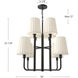 Alora Mood Plisse 8 Light 30 inch Chrome/Opal Matte Glass Chandelier Ceiling Light