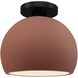 Radiance 1 Light 7 inch Canyon Clay and Matte Black Semi Flush Ceiling Light