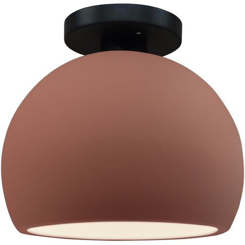 Radiance 1 Light 7 inch Canyon Clay and Matte Black Semi Flush Ceiling Light