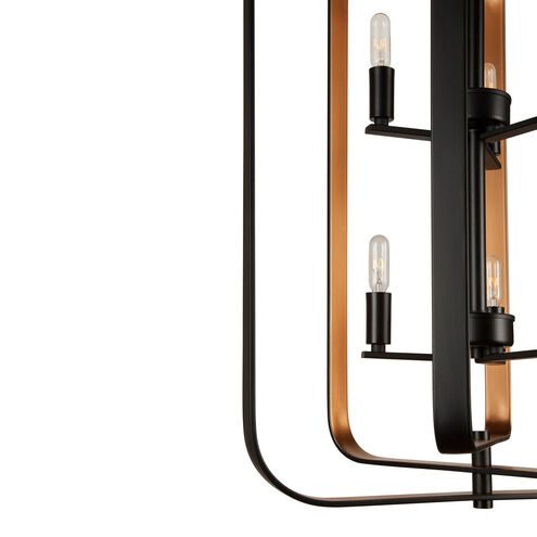 Signature 4 Light 3 inch Black and Gold Chandelier Ceiling Light