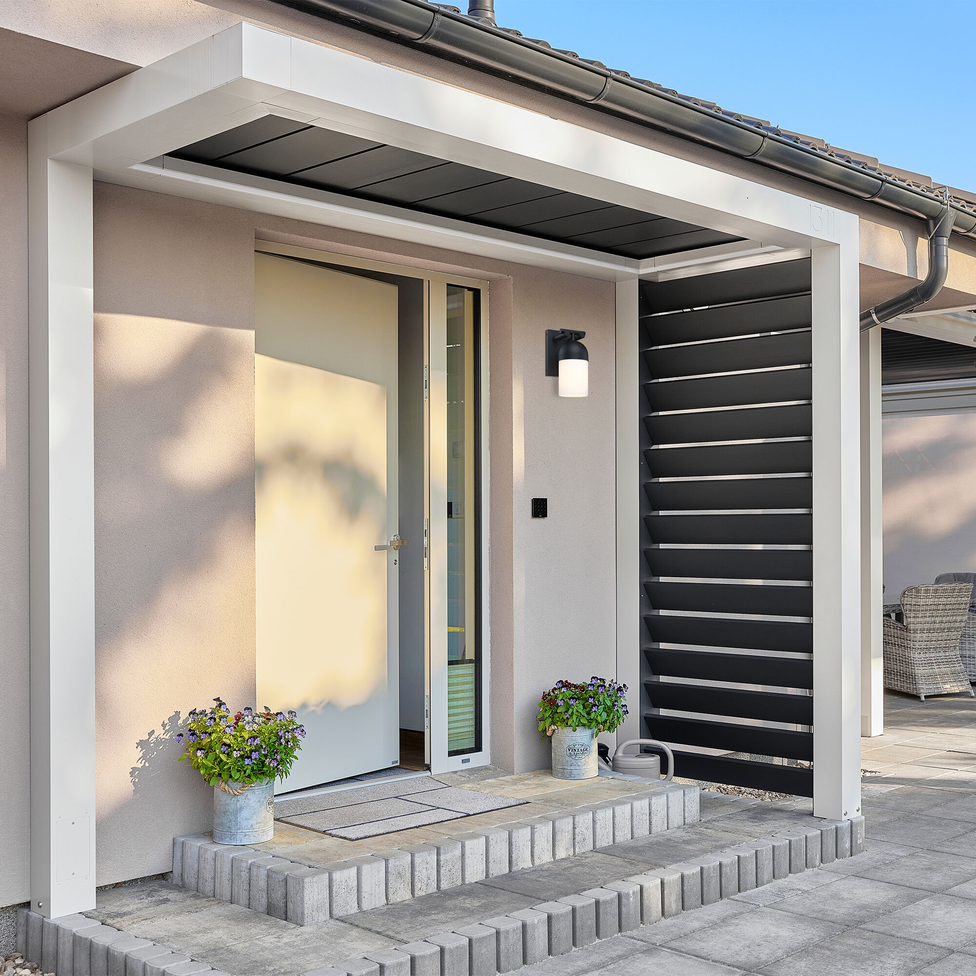 Ever Spring LED 14 inch Black Outdoor Wall Sconce