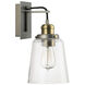 Signature 1 Light 6 inch Graphite with Aged Brass Sconce Wall Light