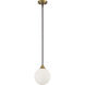 Mid-Century Modern 1 Light 8 inch Oil Rubbed Bronze with Natural Brass Mini-Pendant Ceiling Light