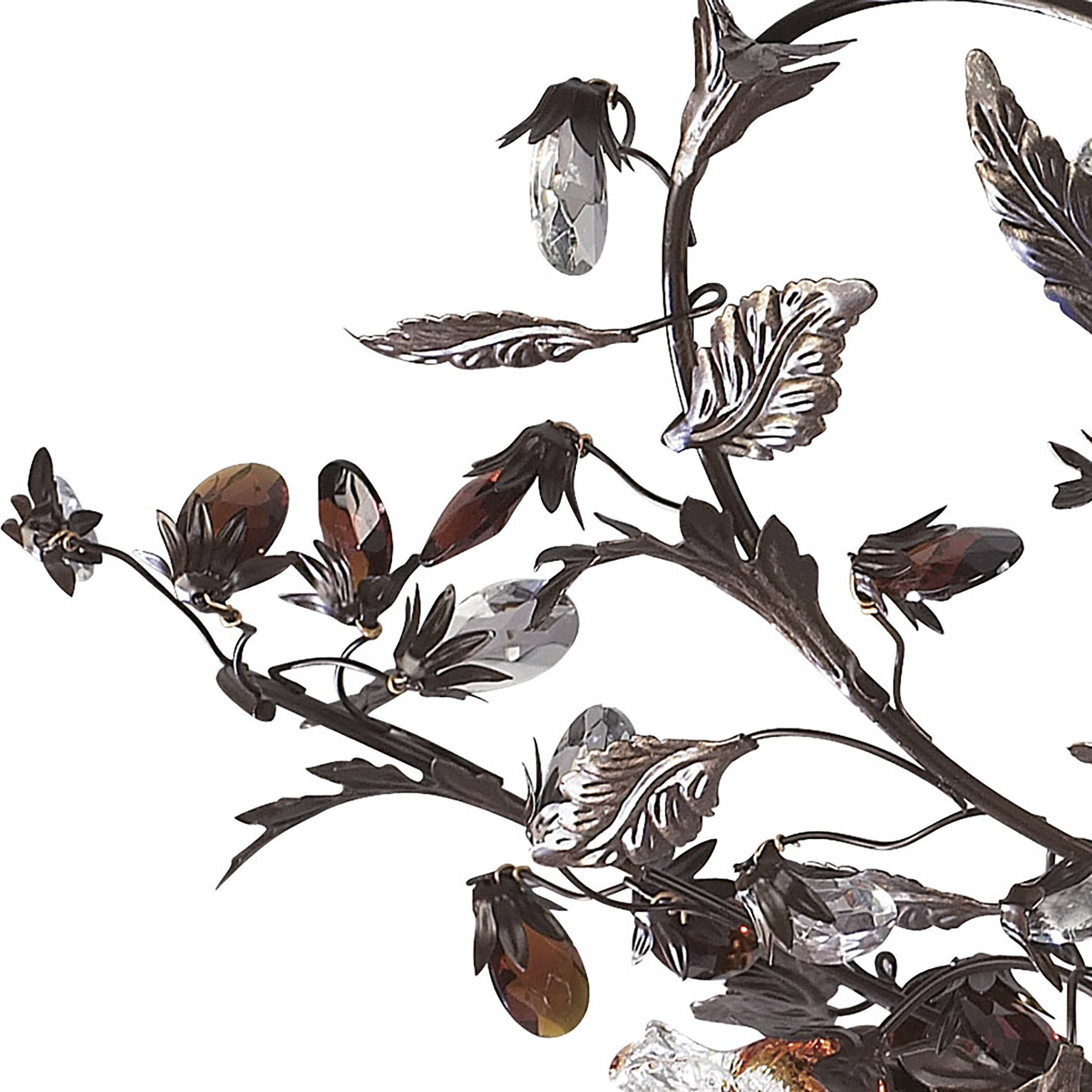 Cristallo Fiore 3 Light 27 inch Deep Rust Semi Flush Mount Ceiling Light