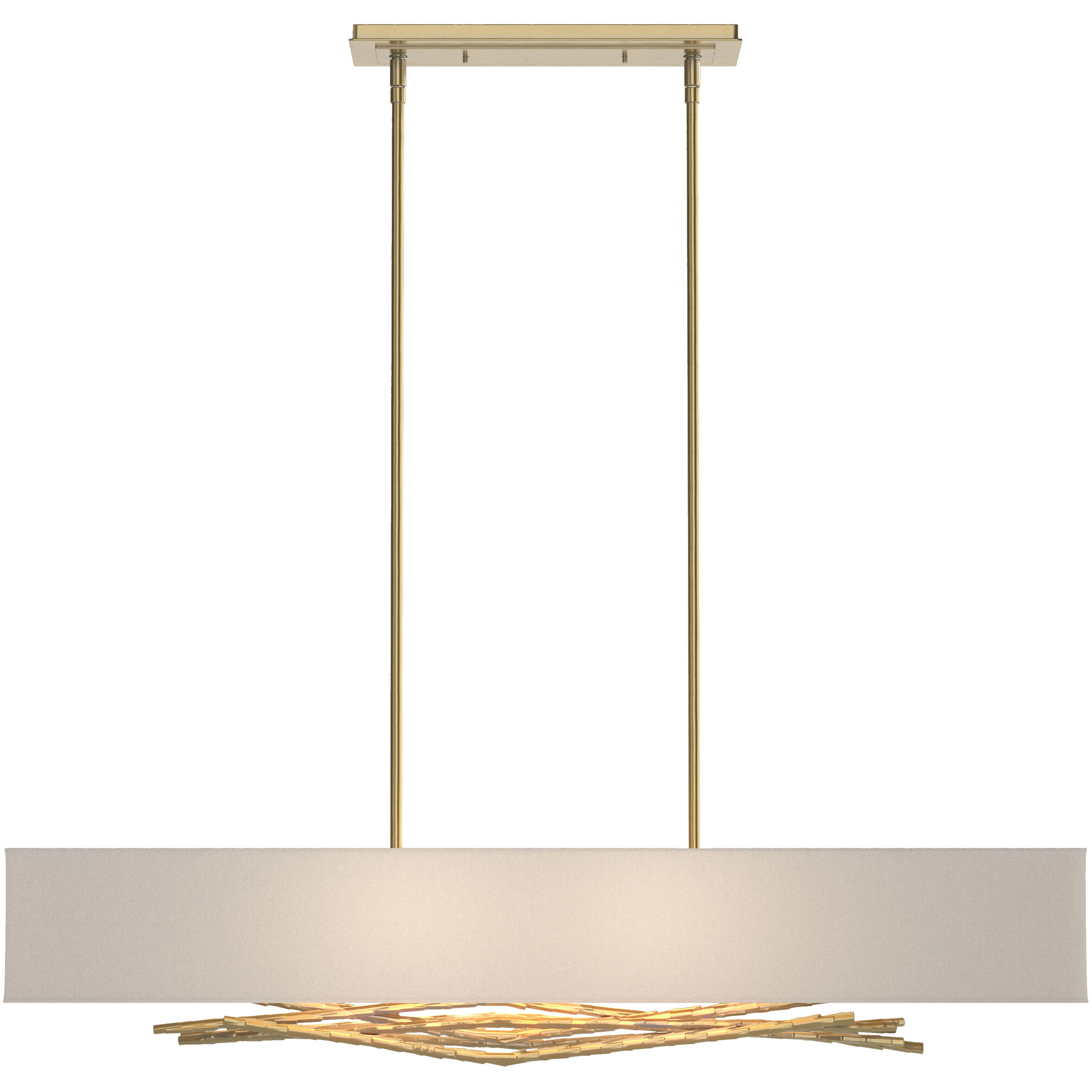Brindille 4 Light 42 inch Modern Brass Pendant Ceiling Light in Flax