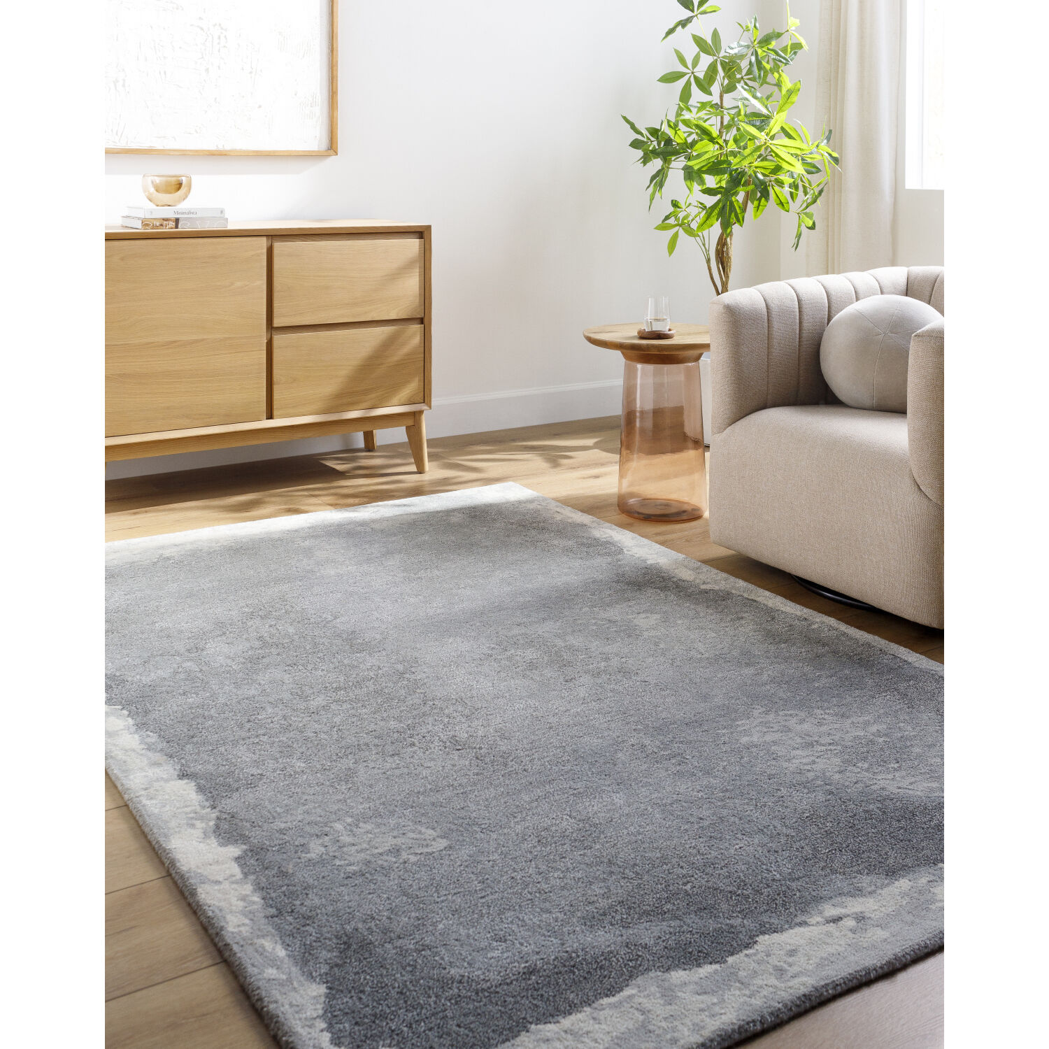 Kavita 180 X 144 inch Grey / Sage / Metallic - Silver / Ash / Nickel Handmade Rug in 12 x 15