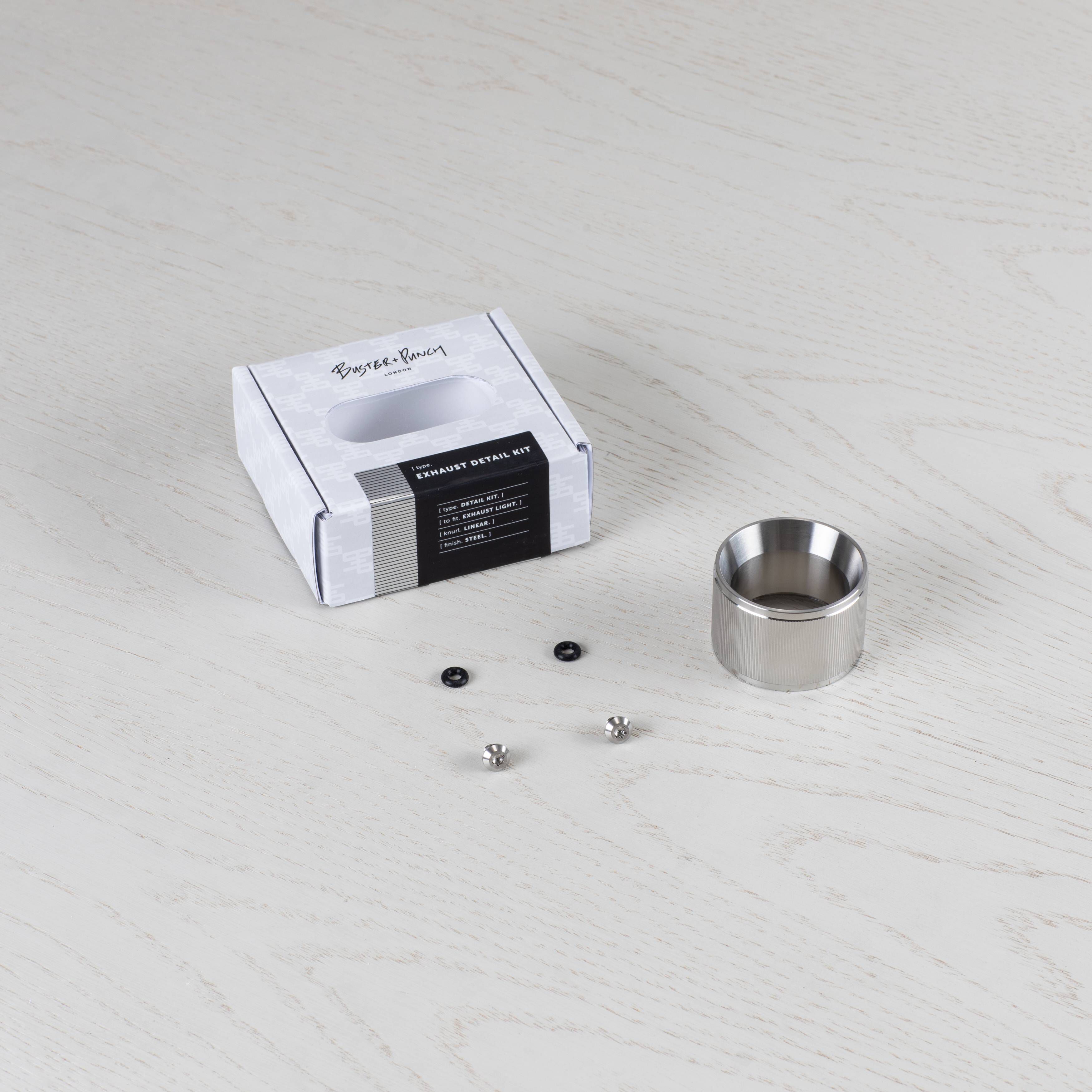 Exhaust Steel Spotlight Ceiling Light, Detail Kit