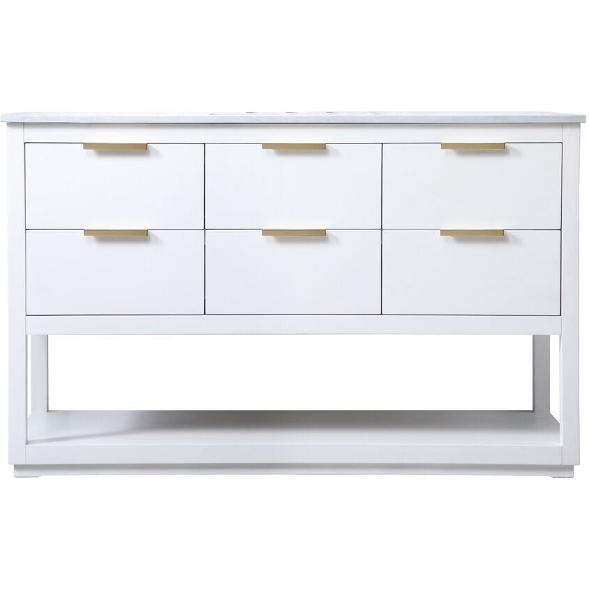 Larkin 54 X 22 X 34 inch White Vanity Sink Set