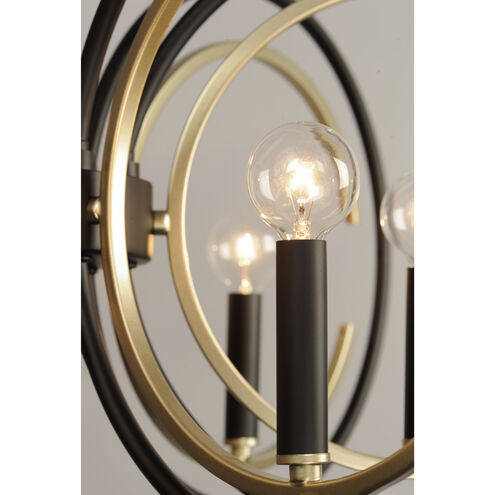 Clip 3 Light 28 inch Black/Gold Chandelier Ceiling Light