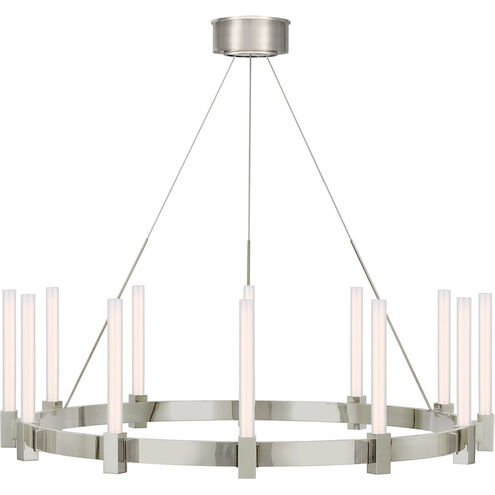 Ian K. Fowler Mafra LED 36 inch Polished Nickel Chandelier Ceiling Light, Large