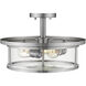 Savannah 3 Light 15.75 inch Brushed Nickel Semi Flush Mount Ceiling Light