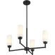 Contemporary 4 Light 26 inch Matte Black Chandelier Ceiling Light