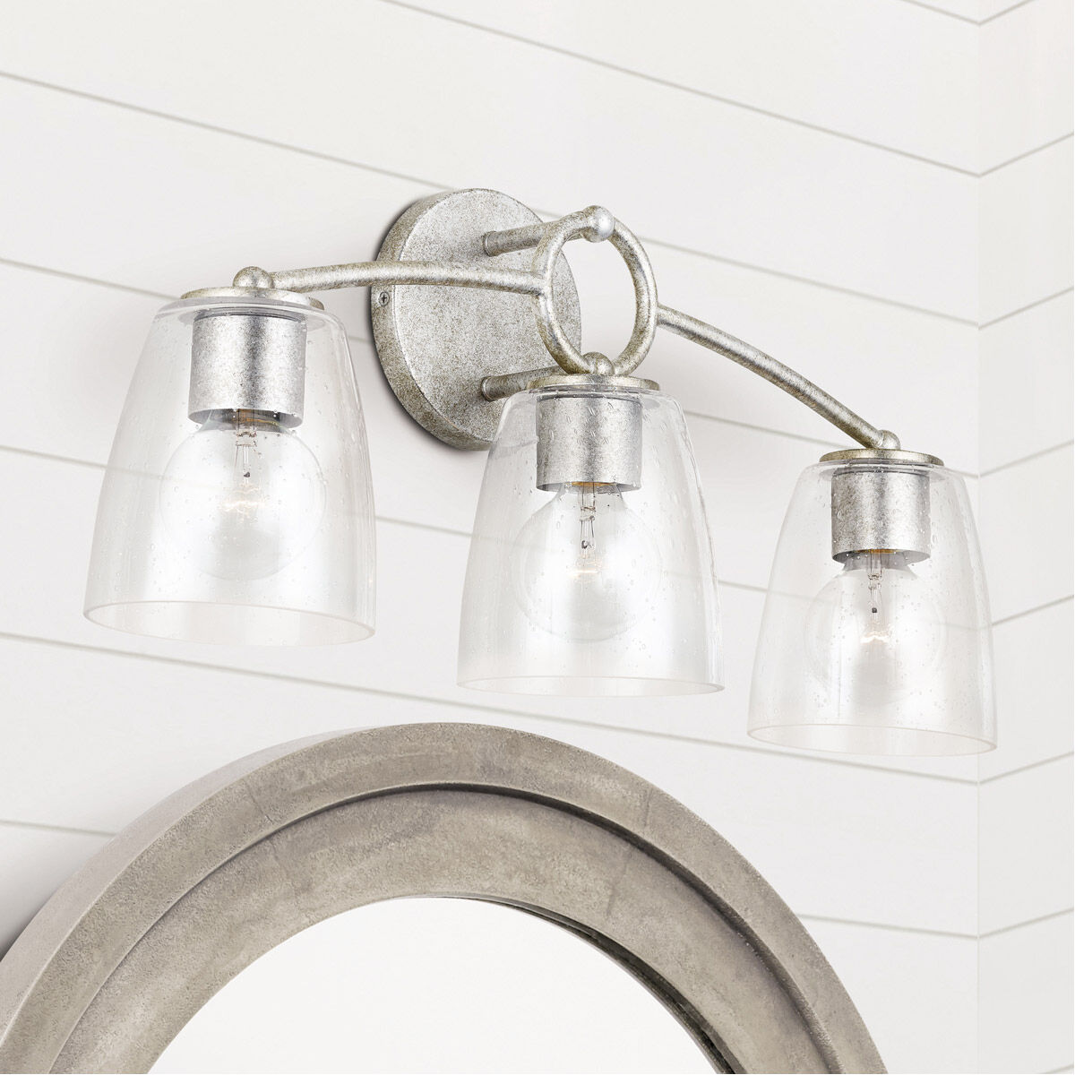 Oran 3 Light 24 inch Antique Silver Vanity Light Wall Light