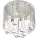 Water Drop 4 Light 10 inch Chrome Drum Shade Flush Mount Ceiling Light in Silver