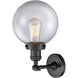 Franklin Restoration Large Beacon LED 8 inch Matte Black Sconce Wall Light in Clear Glass, Franklin Restoration