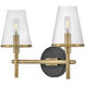 Marten 2 Light 15 inch Heritage Brass Bath Light Wall Light