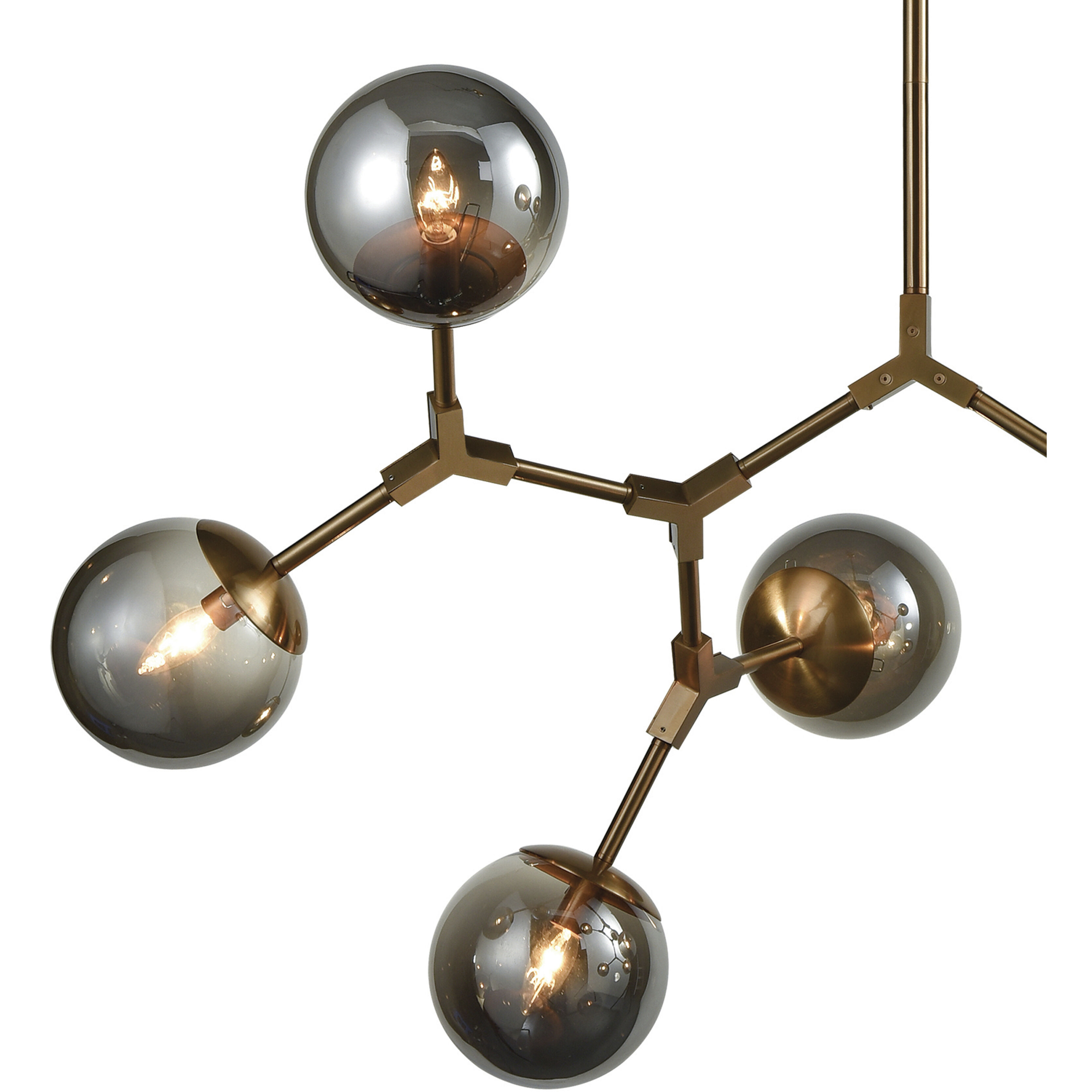 Synapse 9 Light 60 inch Aged Brass Linear Chandelier Ceiling Light