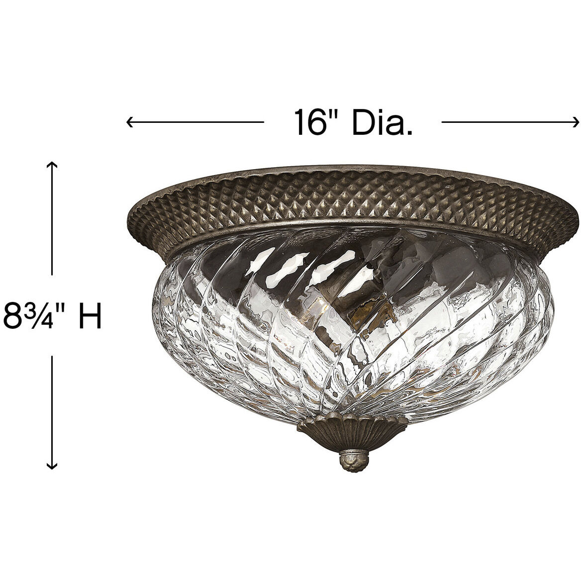 Plantation 3 Light 16 inch Pearl Bronze Indoor Bath Flush Mount Ceiling Light