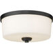 Arlington 3 Light 14 inch Matte Black Flush Mount Ceiling Light