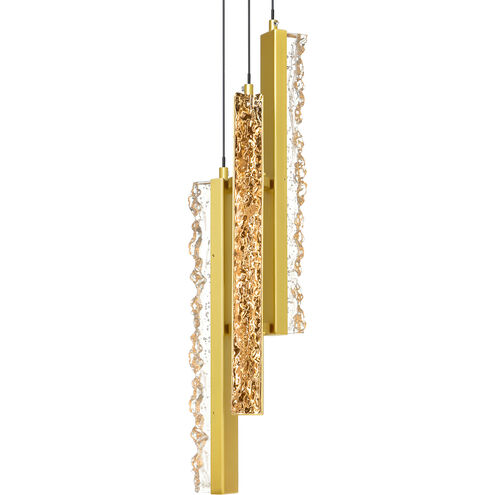 Stagger LED Brass Mini Pendant Ceiling Light