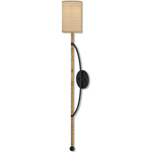 Capriole 1 Light 5 inch Natural and Satin Black Wall Sconce Wall Light