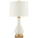 Lynton 31 inch 150 watt Cream Crackle/Brass Table Lamp Portable Light