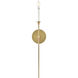 Hux 1 Light 5.25 inch Lacquered Brass with Warm White Sconce Wall Light