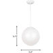 Leo - Hanging Globe 1 Light 14 inch White Pendant Ceiling Light