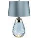 Lena 24 inch Blue Glass Table Lamp Portable Light, Small