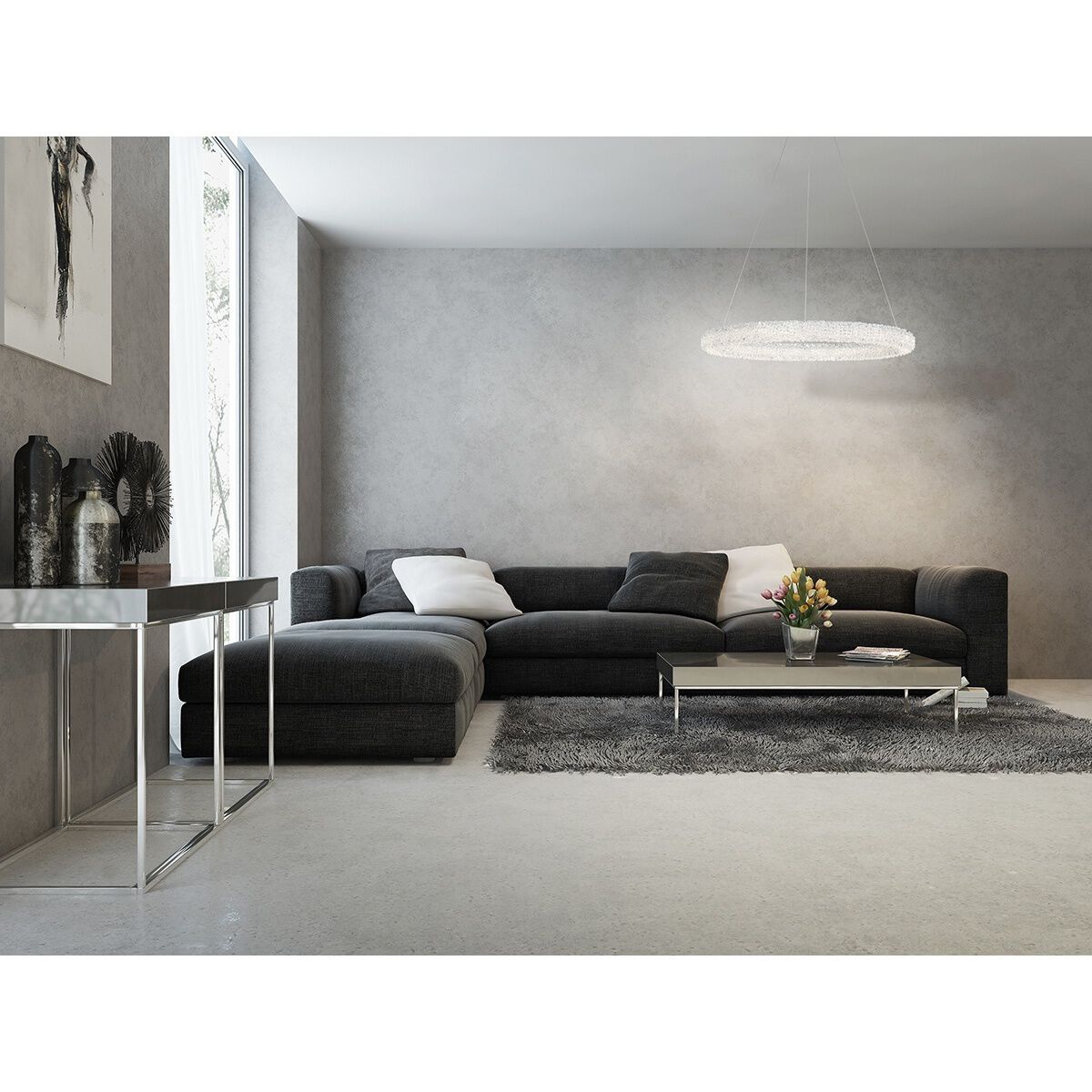 Sassi LED 3 inch Chrome Chandelier Ceiling Light, Small