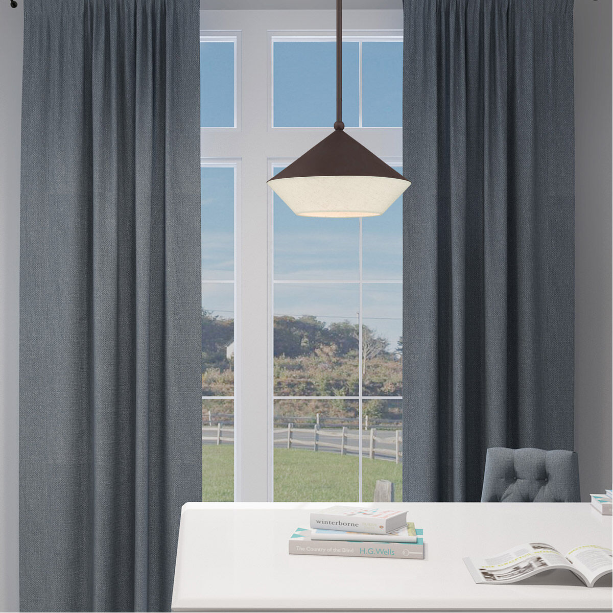 Stockholm 1 Light 13 inch Bronze Mini Pendant Ceiling Light