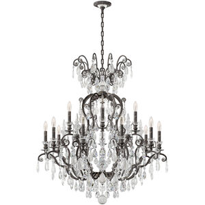 Renaissance Rock Crystal 16 Light 38 inch Heirloom Bronze Chandelier Ceiling Light in Rock Clear