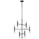 DU Series 24 inch Smoke Metal Pendant Ceiling Light, Multi-Arm