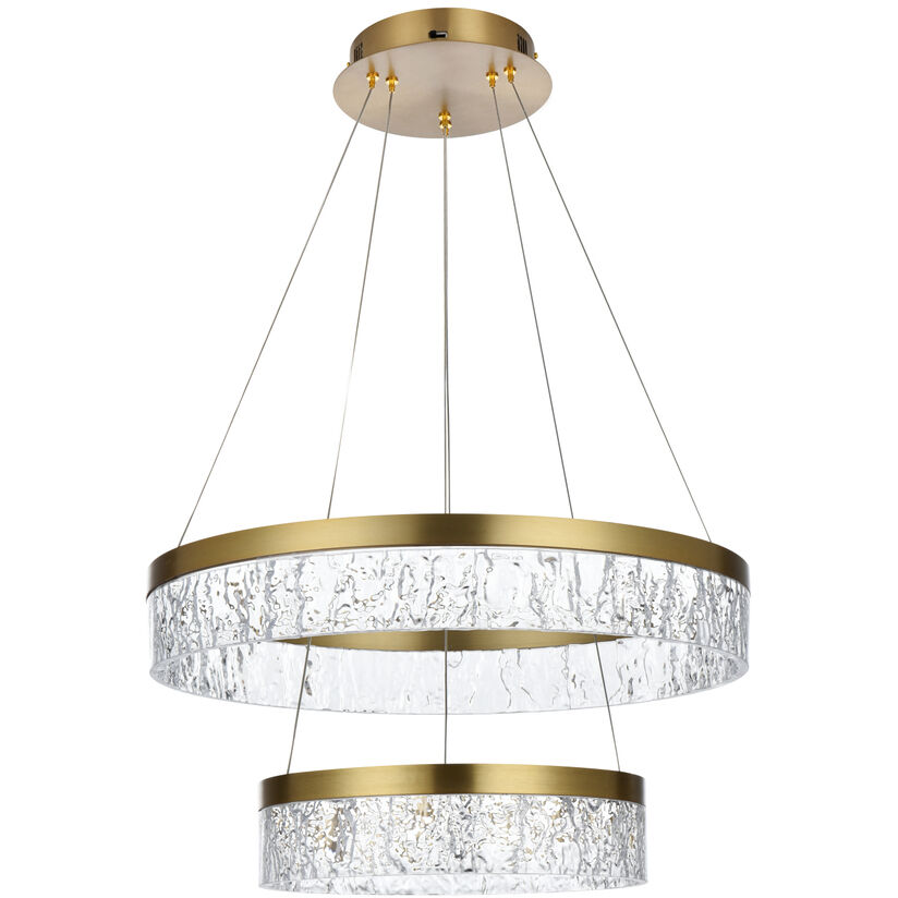 Linden 2 Light 22 inch Satin Gold Chandelier Ceiling Light