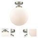 Nouveau XX-Large Beacon 1 Light 12 inch Brushed Satin Nickel Semi-Flush Mount Ceiling Light in Matte White Glass, Nouveau