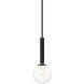 Stellar 1 Light 5 inch Black Pendant Ceiling Light in Black and Clear